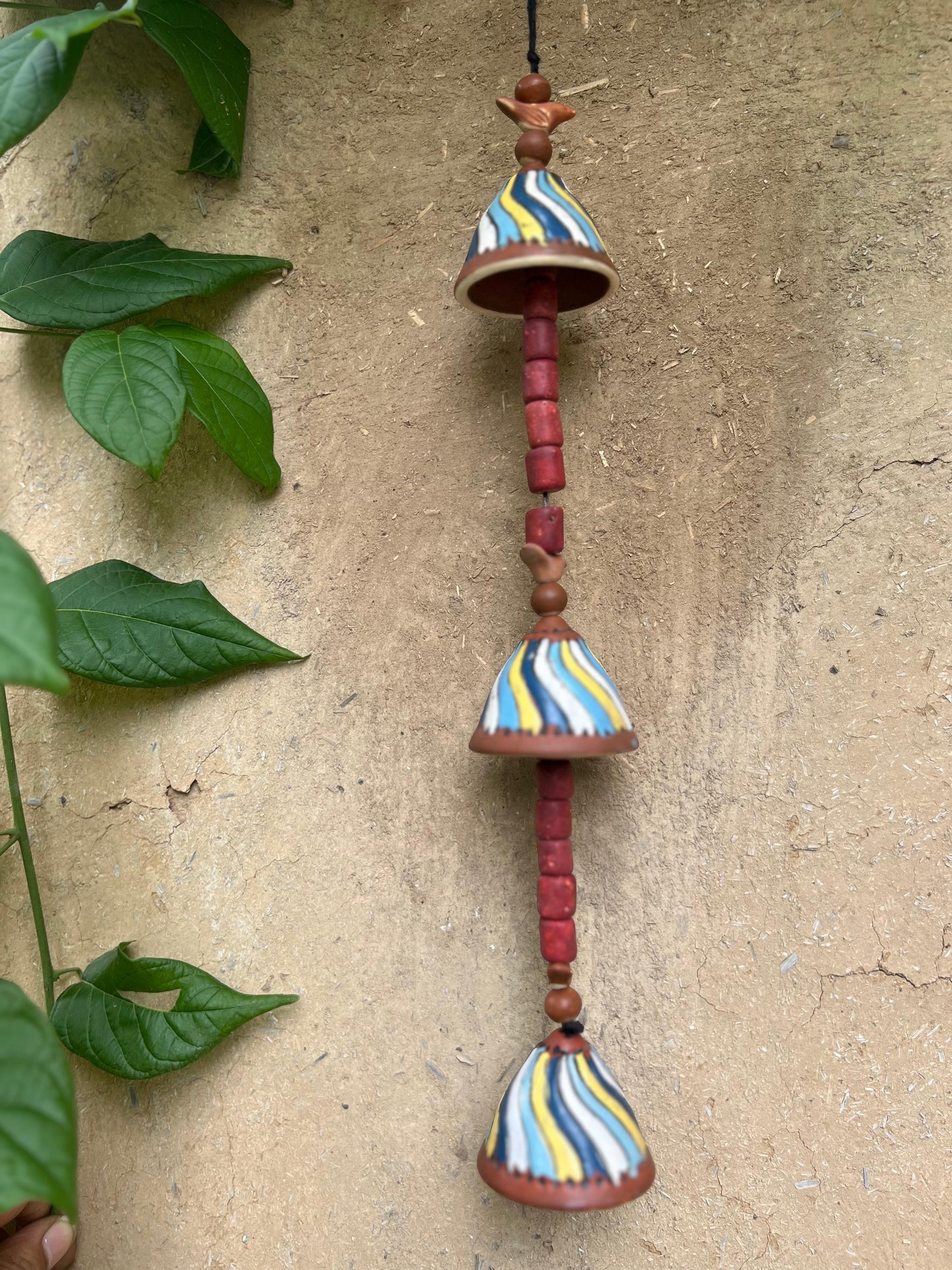 Clay Hand Painted Bell Hanging