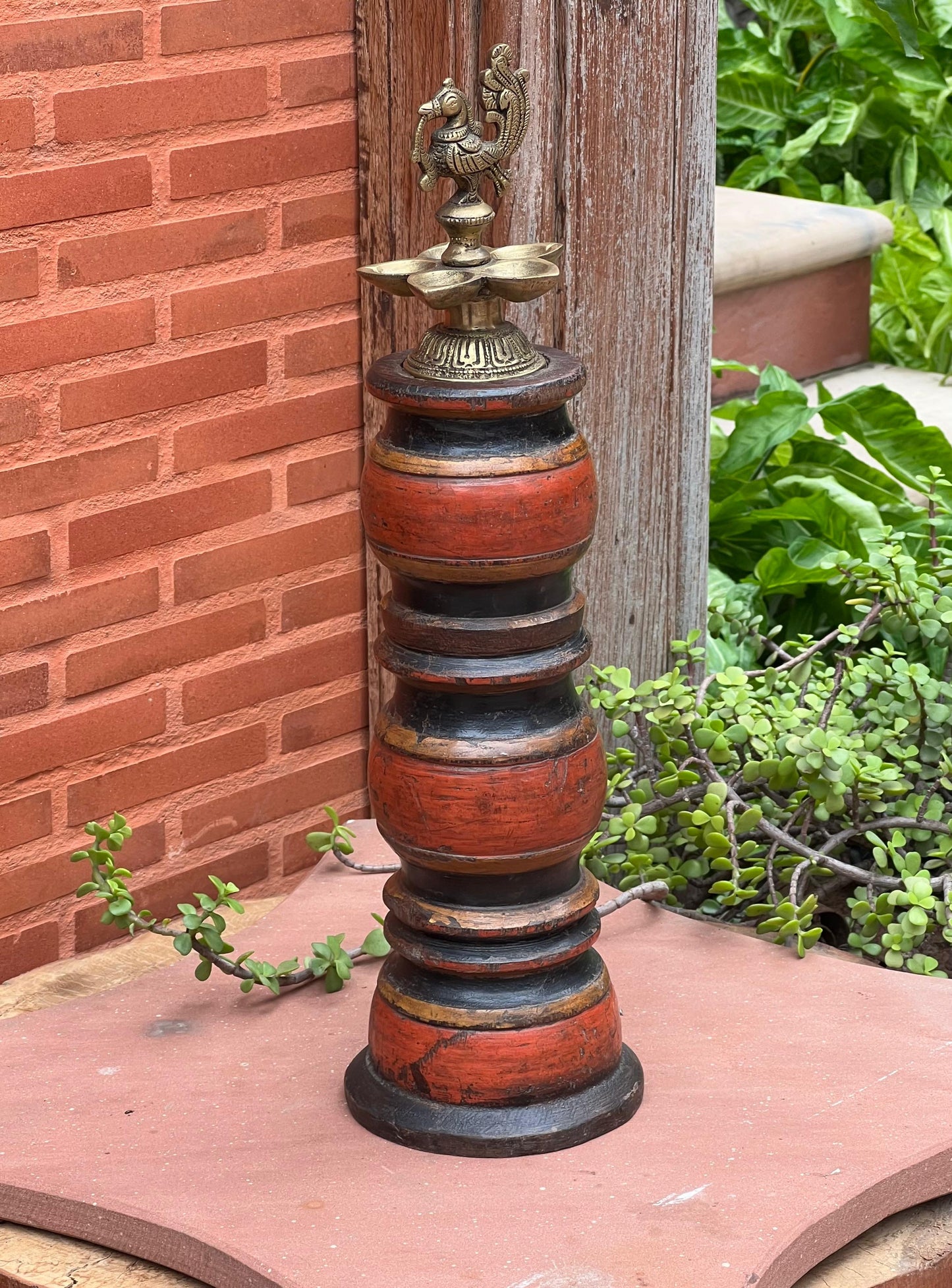 Wood Lacare Brass Diya