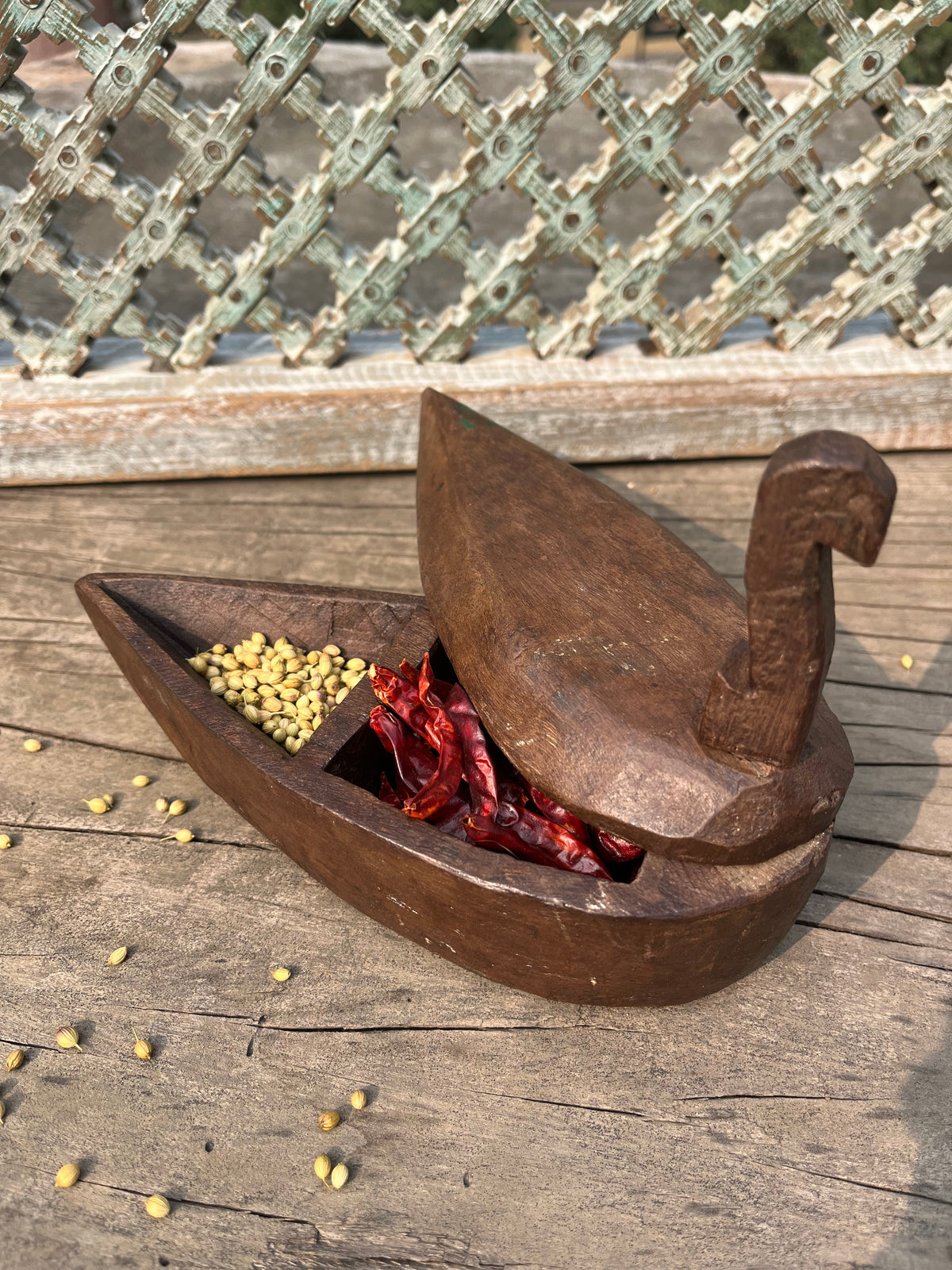 Wood Handle Spice Box