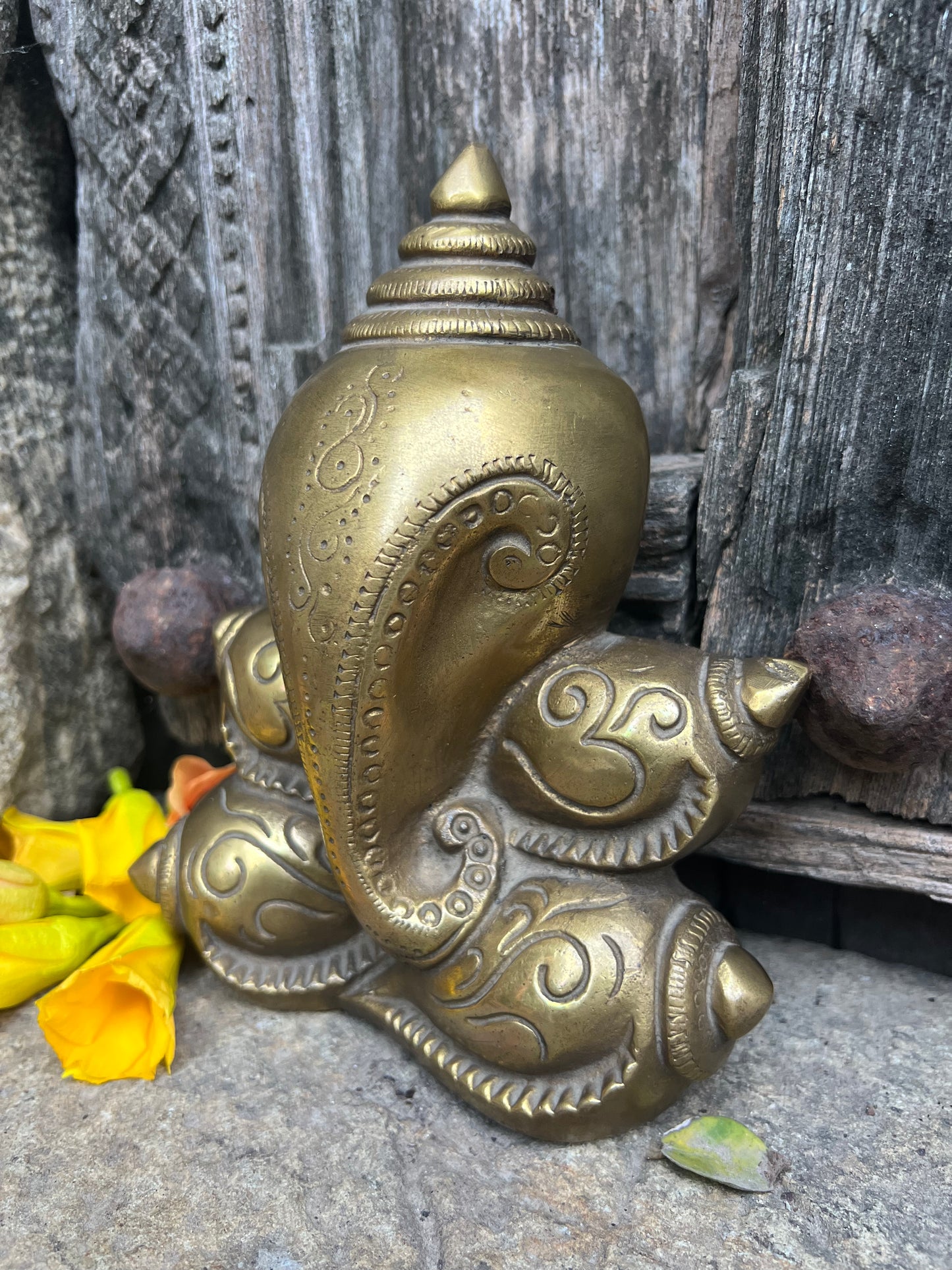 Brass Gold Ganesha Idol