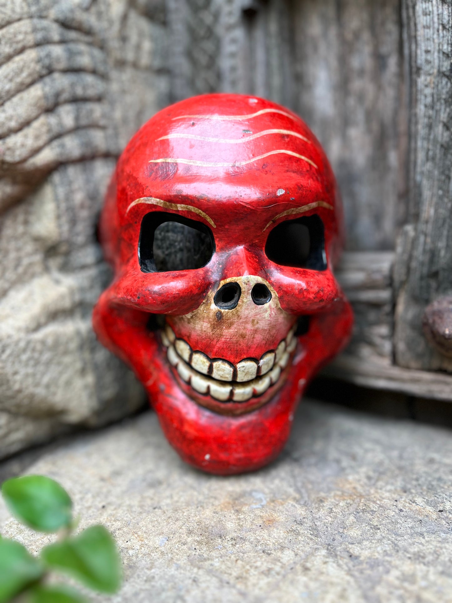 Skull Red Wall Devil Mask