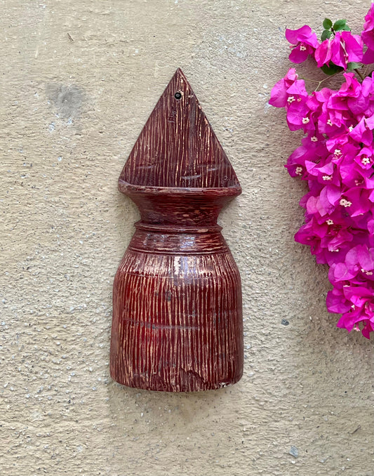 Wood Half Wall Pot