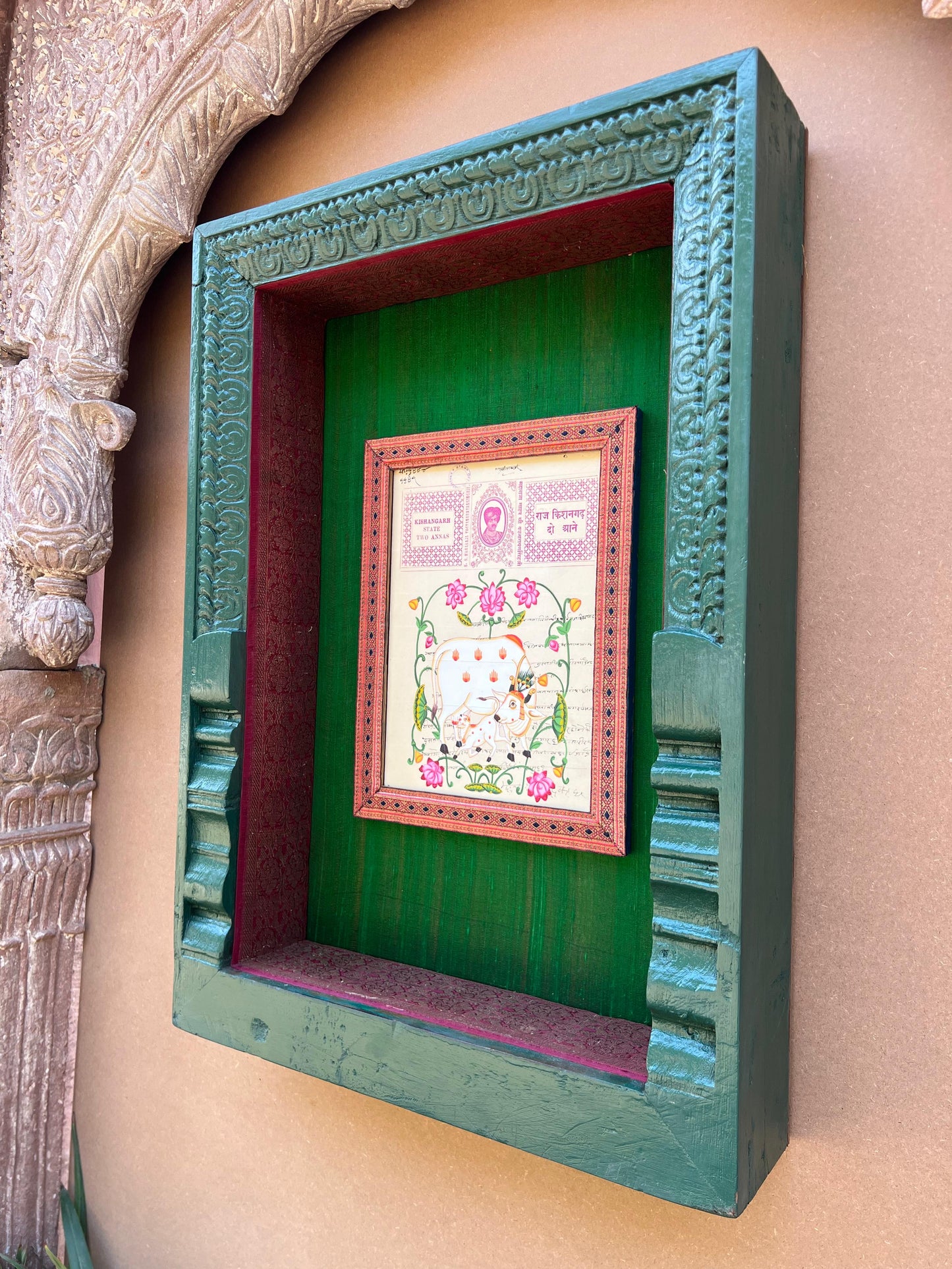 Carved Frame in Pichwai Painting
