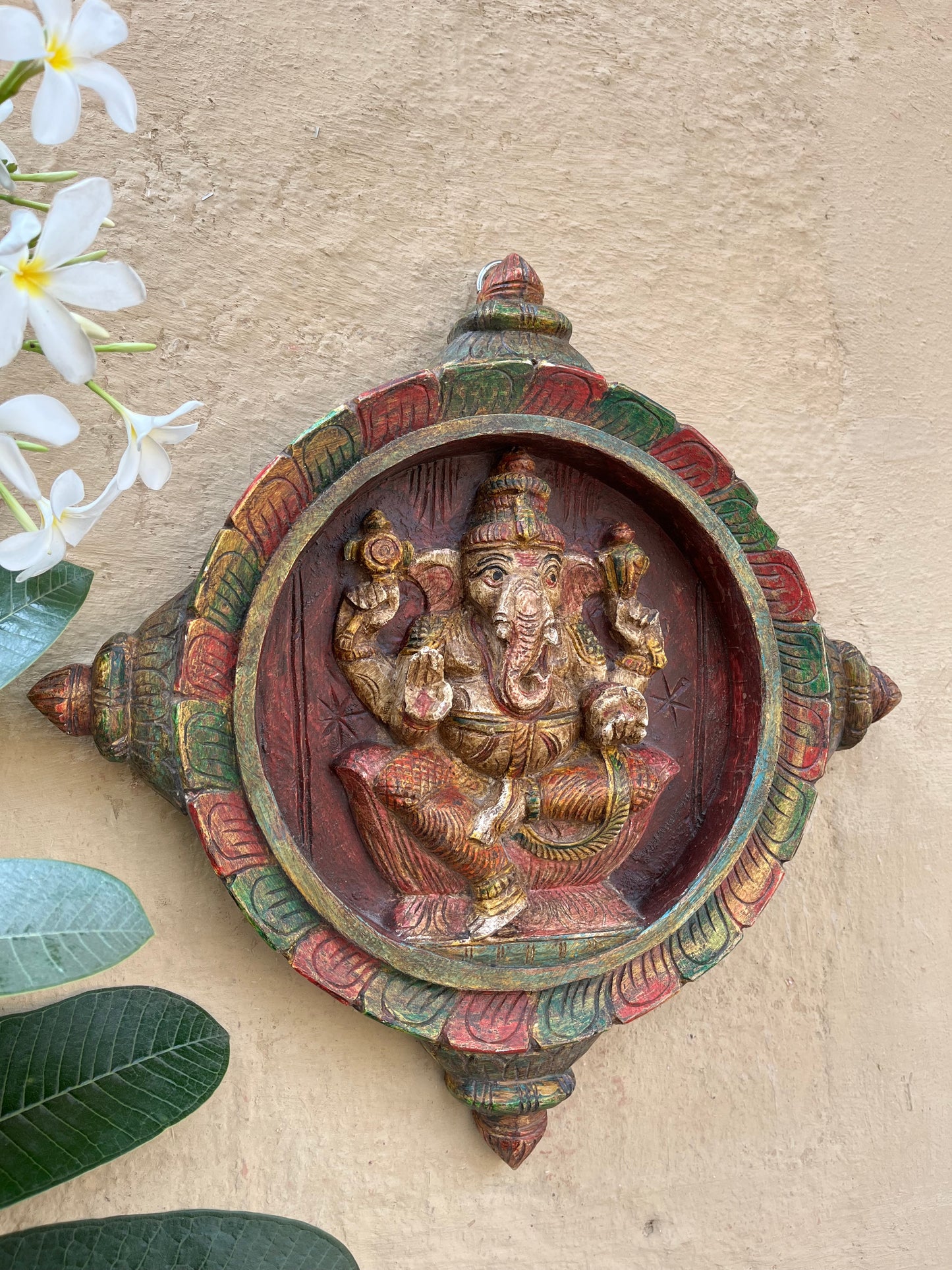 Hand Painted Ganesha Wall Panel