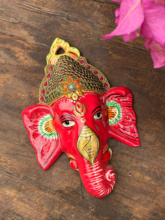 Metal Lord Ganesha Face Mask