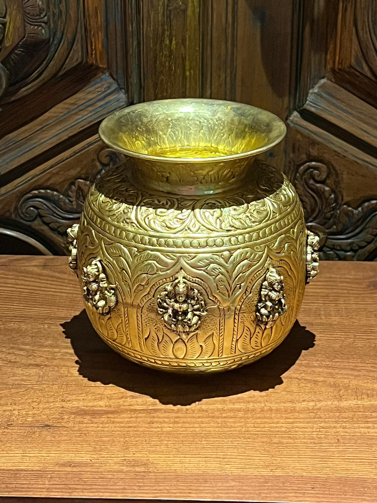 Brass Round Asth Laxmi Pot