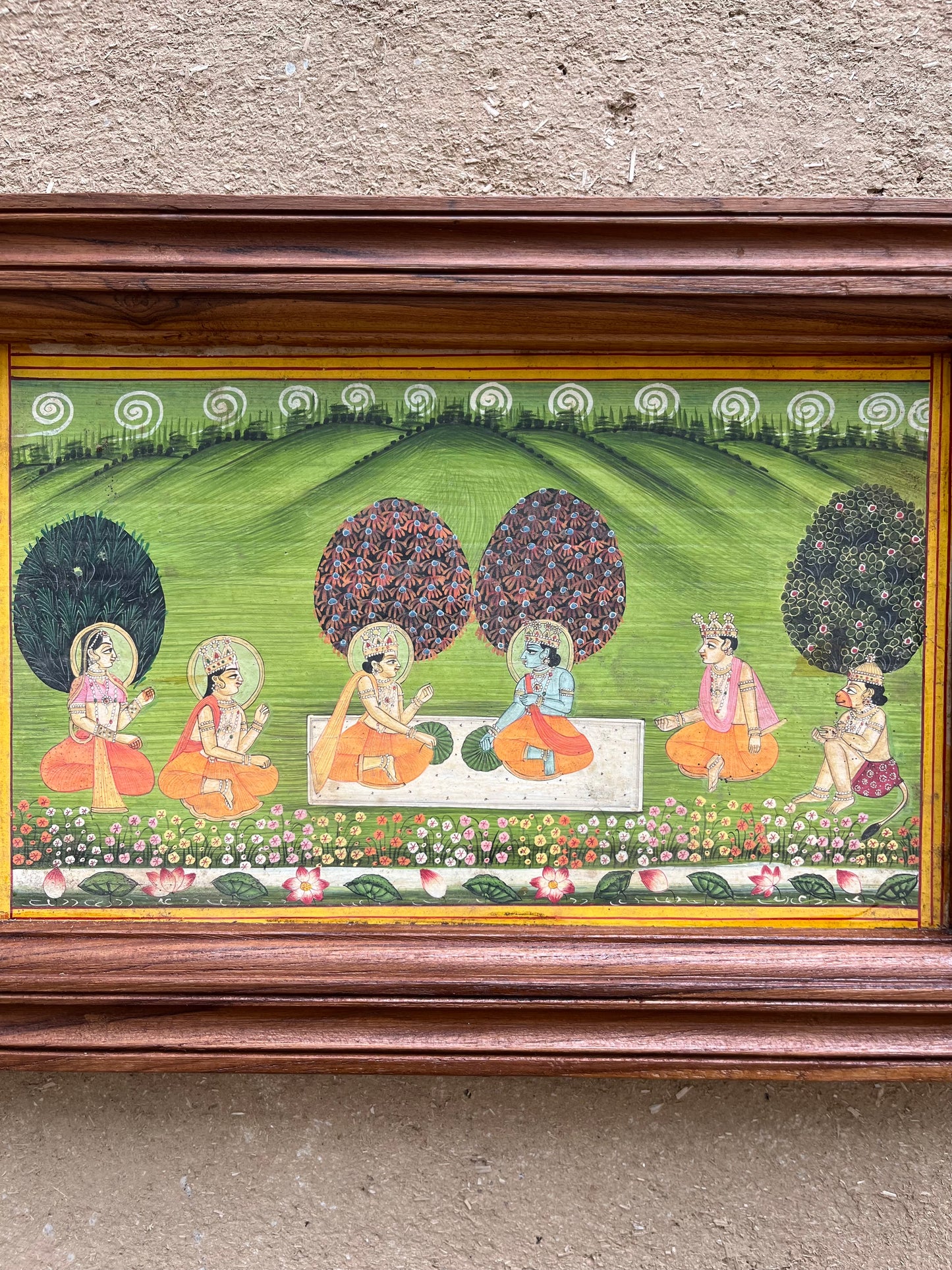 Vintage wooden frame Hand-Painting