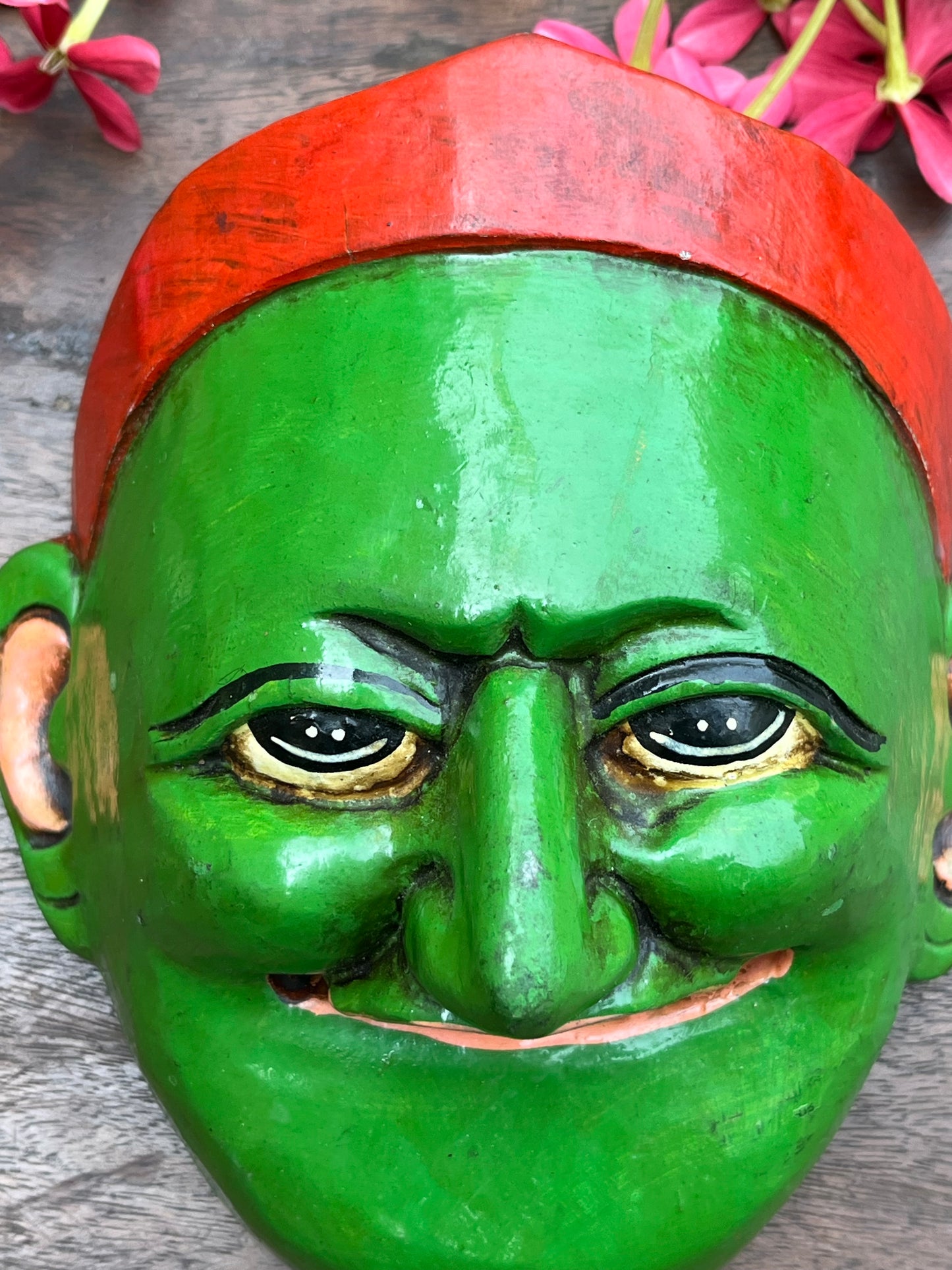 Green Hand Painted Mask