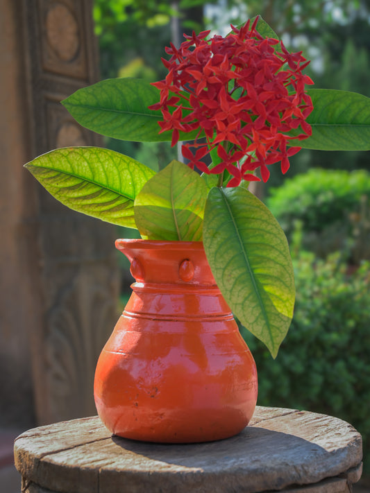 Orange Decor Wood Planter