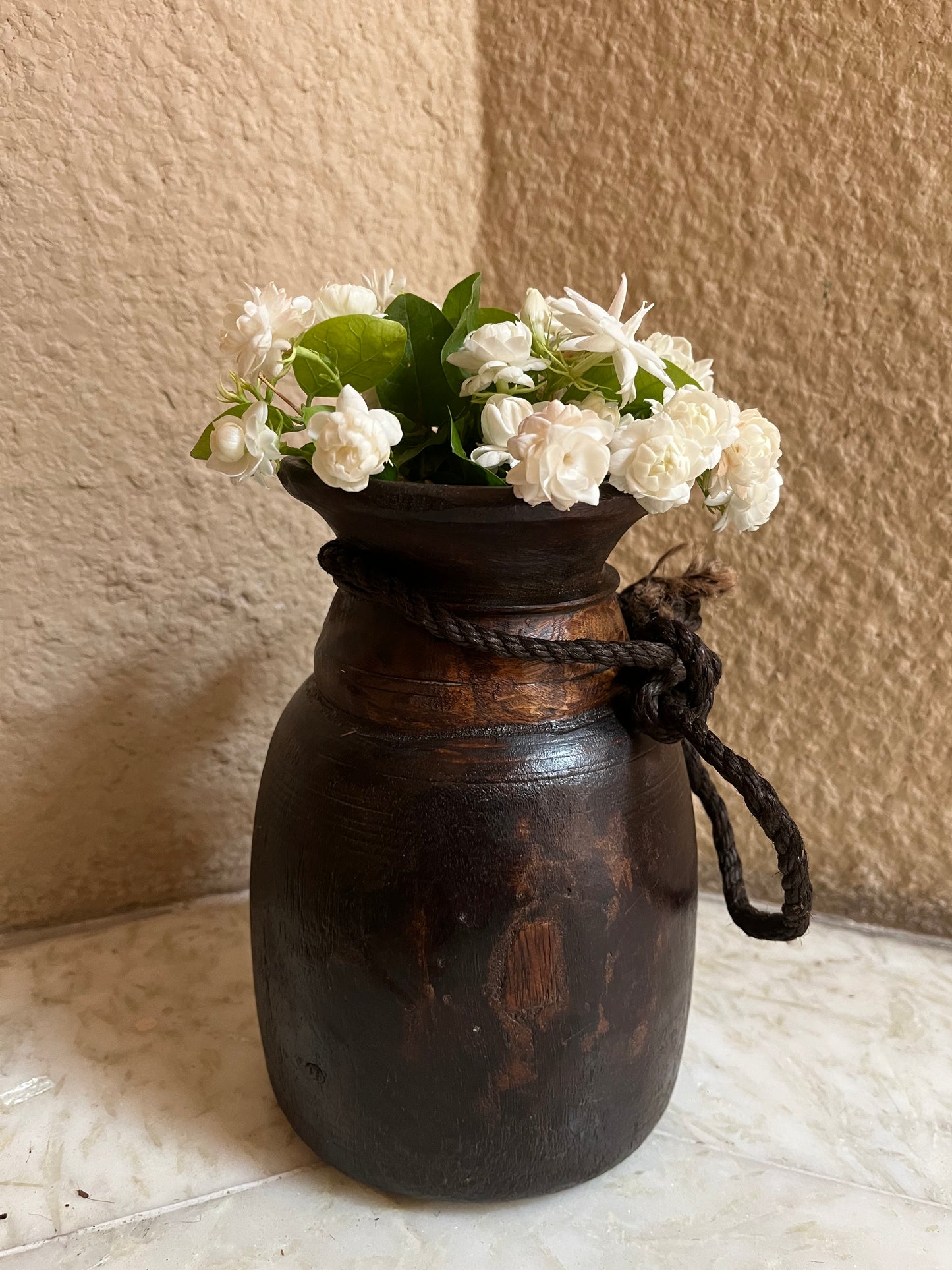 Wood Old Flower Pot