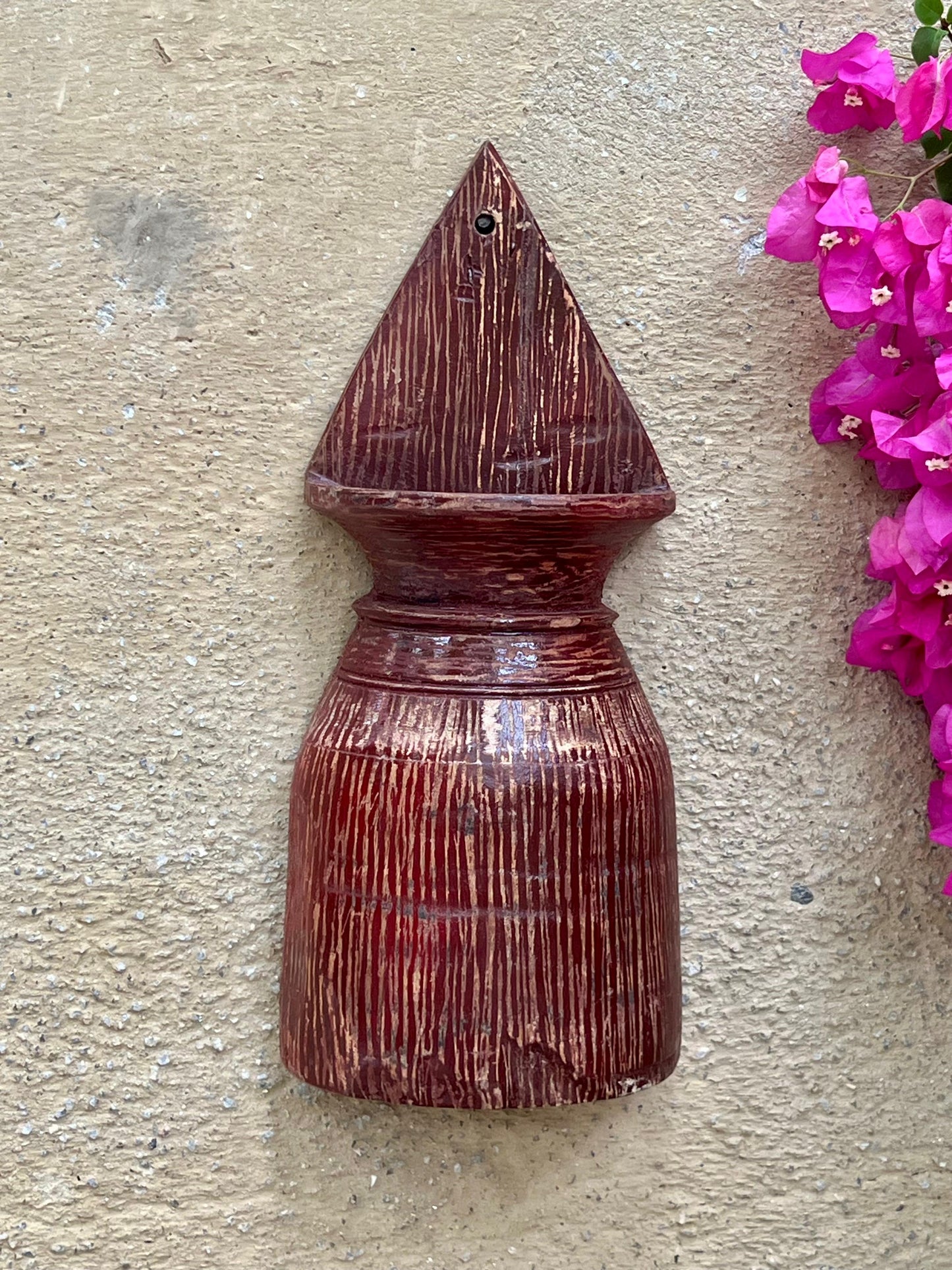 Wood Half Wall Pot