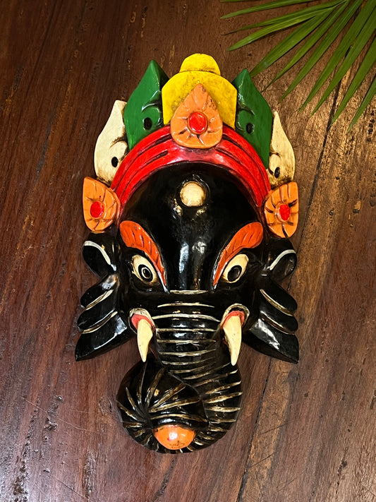 Wood Ganesha Black mask
