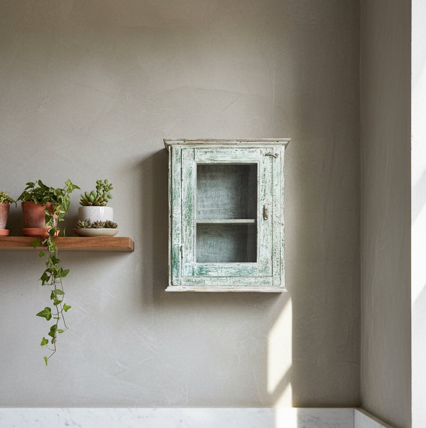Wood Old Glass Cabinet