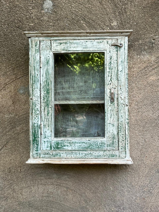 Wood Old Glass Cabnet
