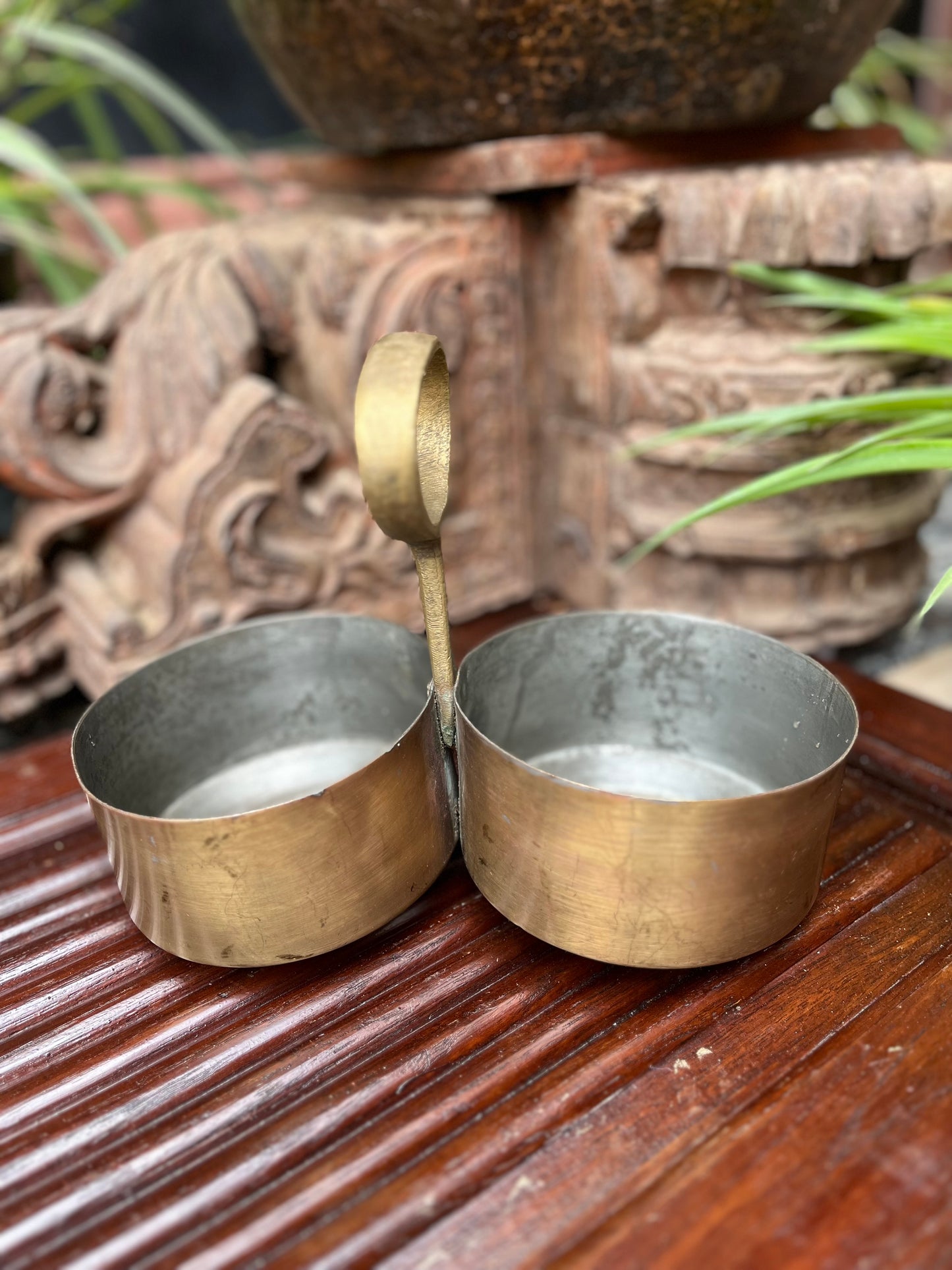 Vintage Old Brass Serving Bowl