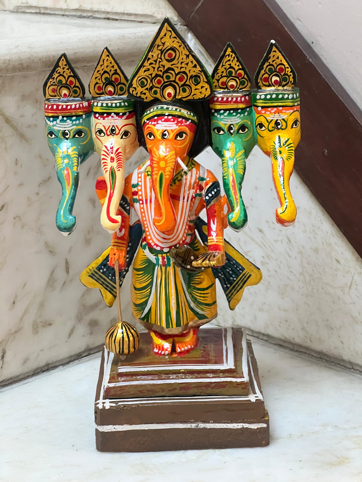 Painted Panchamukhi Ganesha
