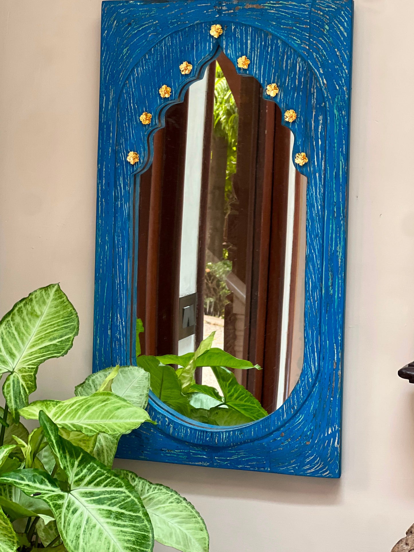 Wall Blue Colour Mirror