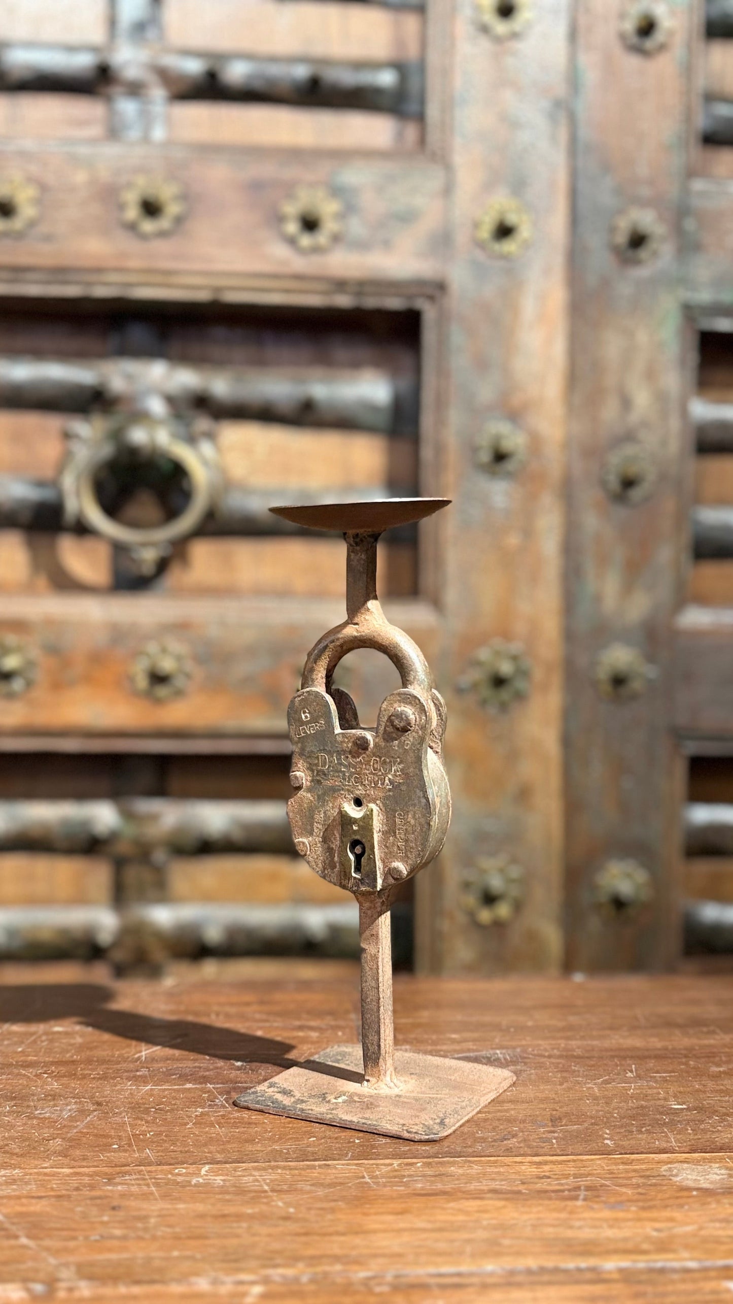 Vintage Lock Candle Stand