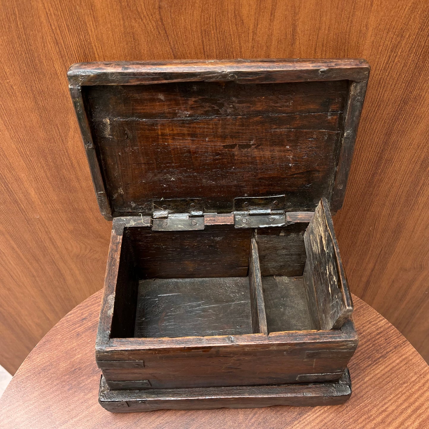 Vintage Wooden Teak Cash Box