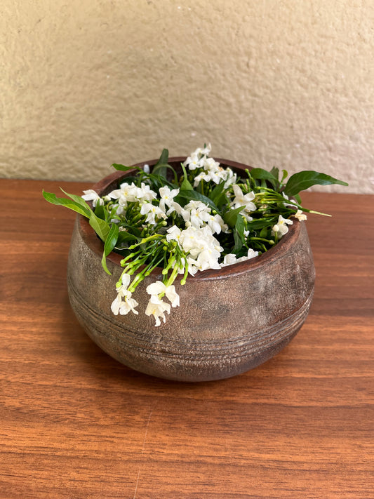 Old Wooden Decorative Pot