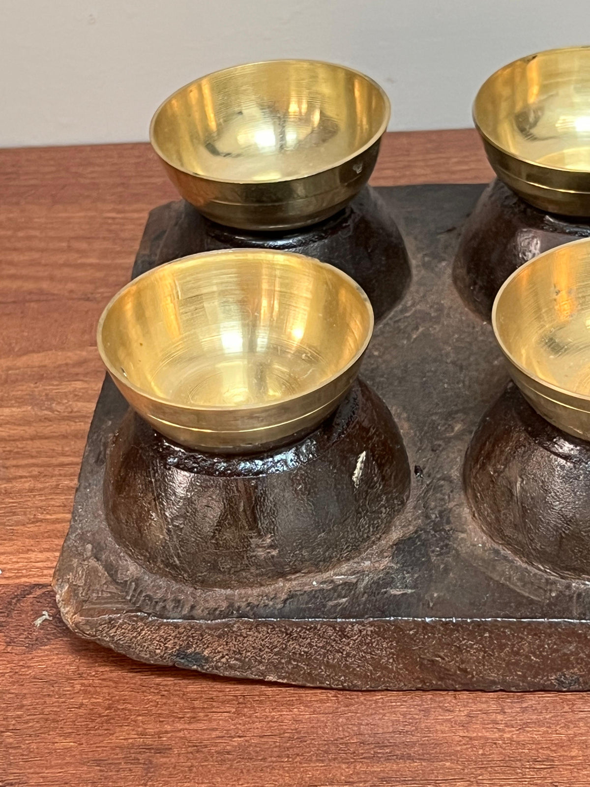 Old Brass Diya Holder ￼