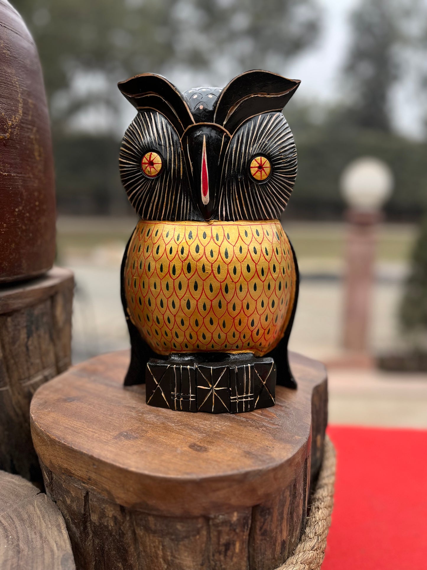 Wood  Handmade Owl For Good Luck