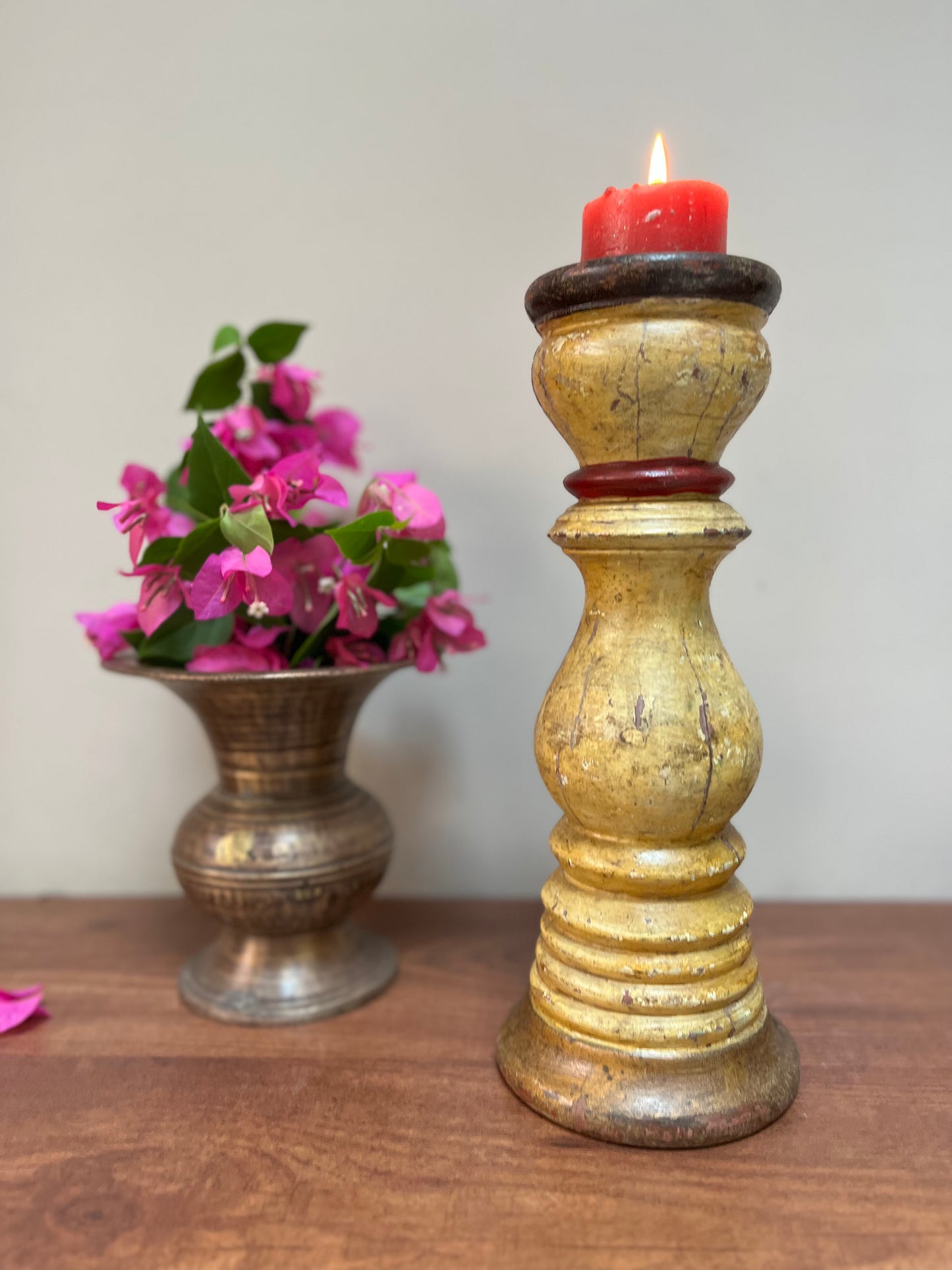 Wooden Old Candle holder