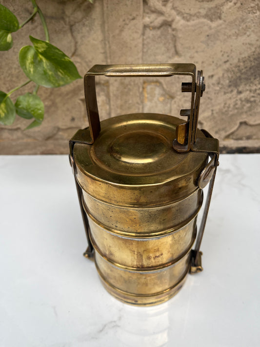 Vintage Brass 3 Step  Tiffin Box