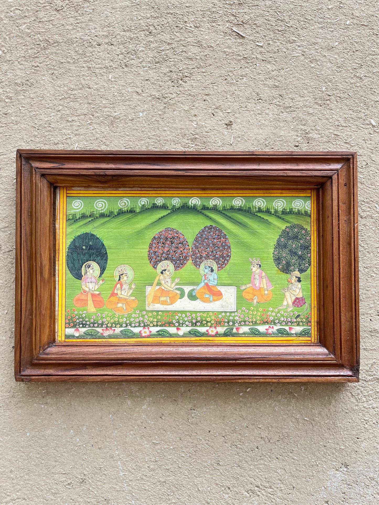 Vintage wooden frame Hand-Painting