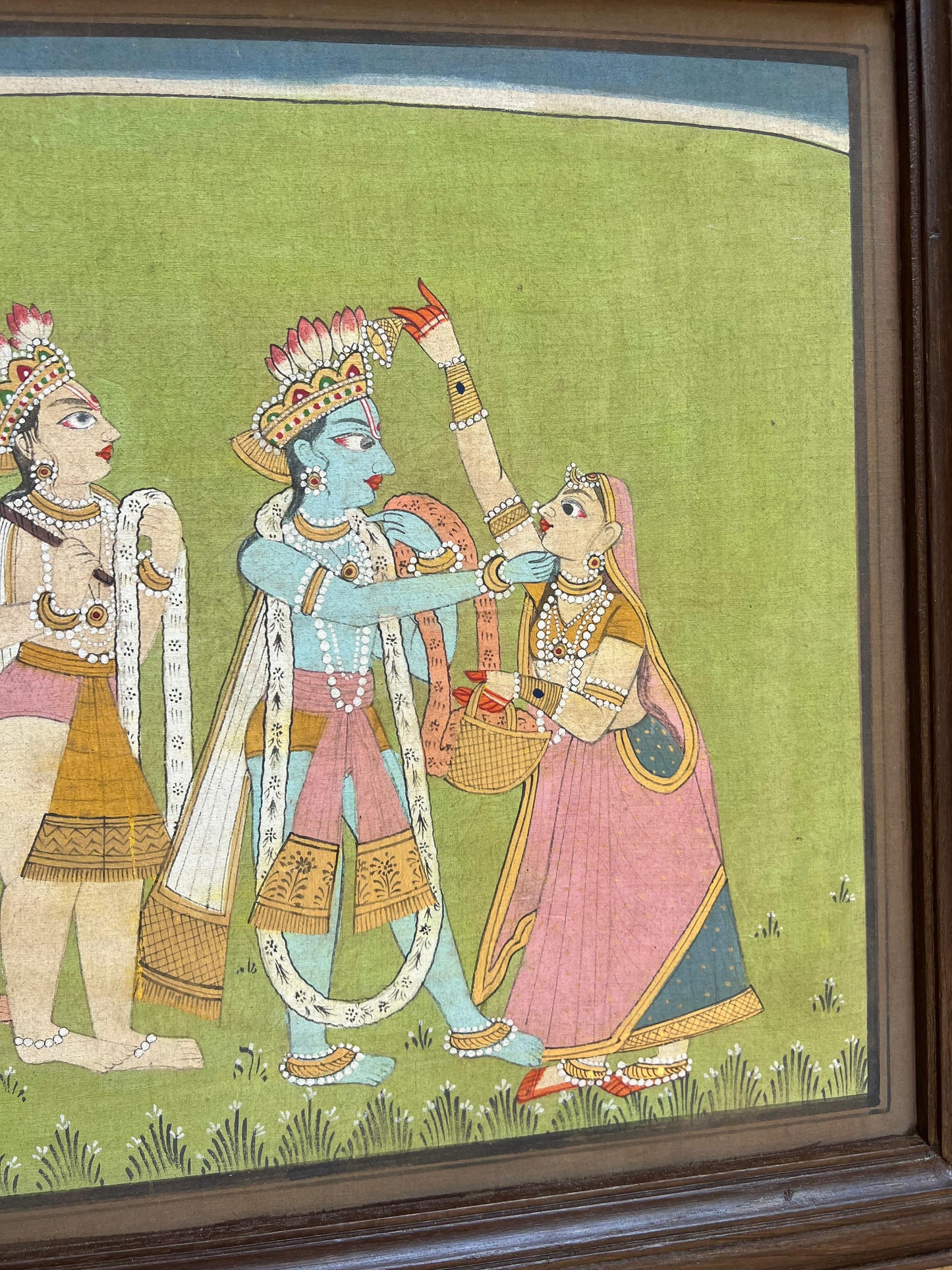 Wooden krishna Painting