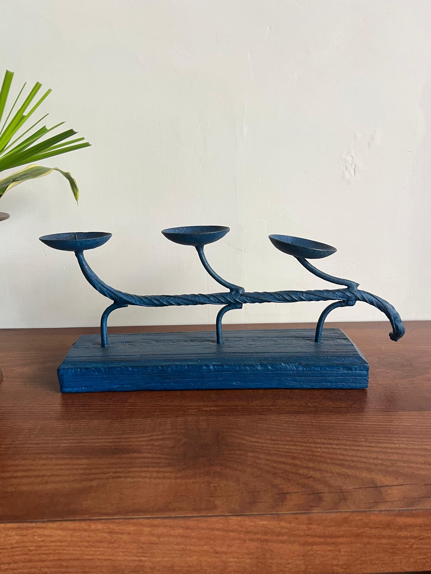 Blue Candle Holder