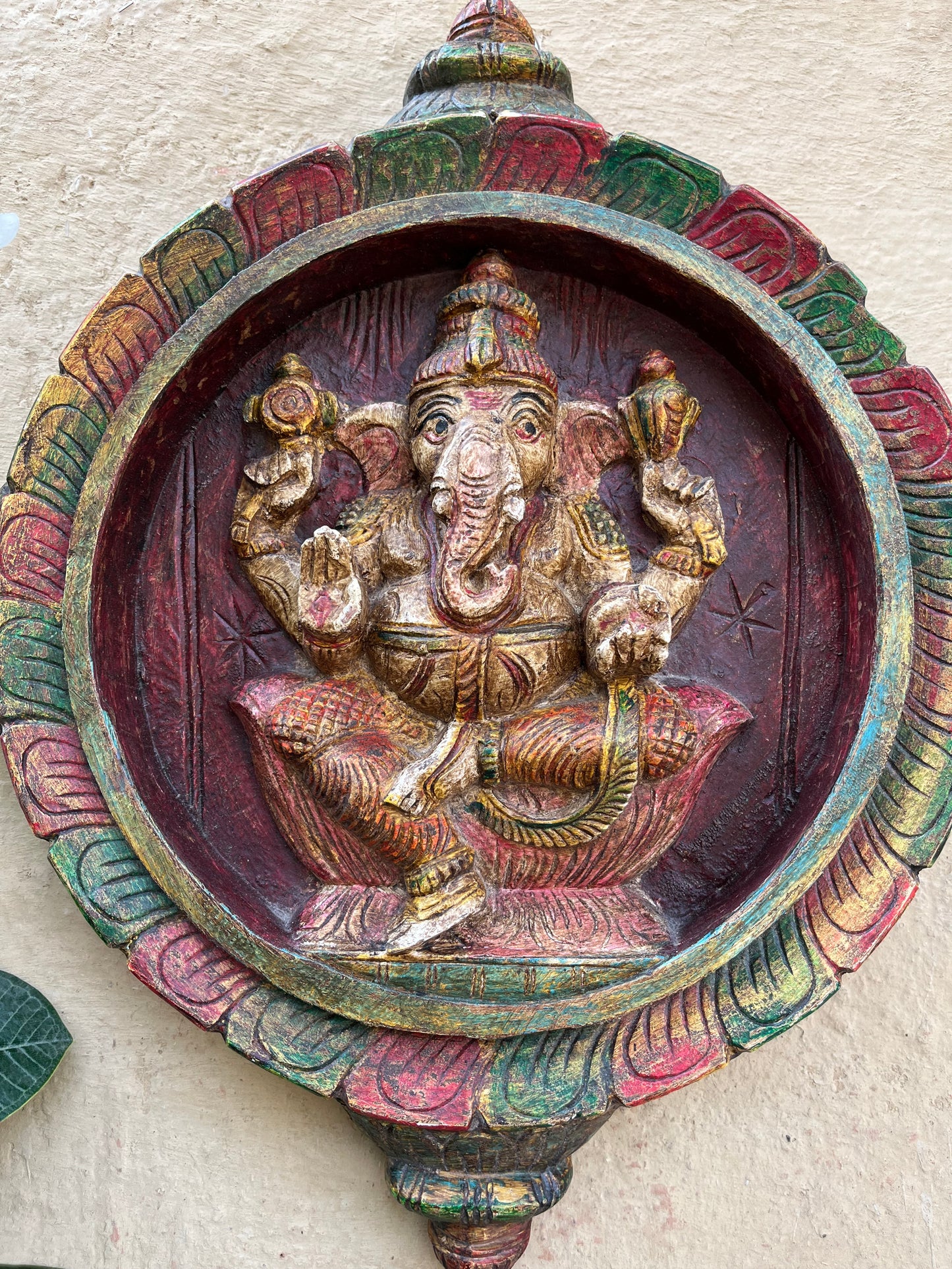 Hand Painted Ganesha Wall Panel