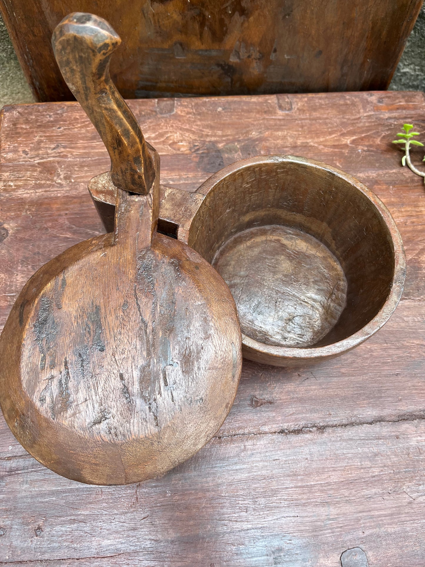 Wood handle bowl