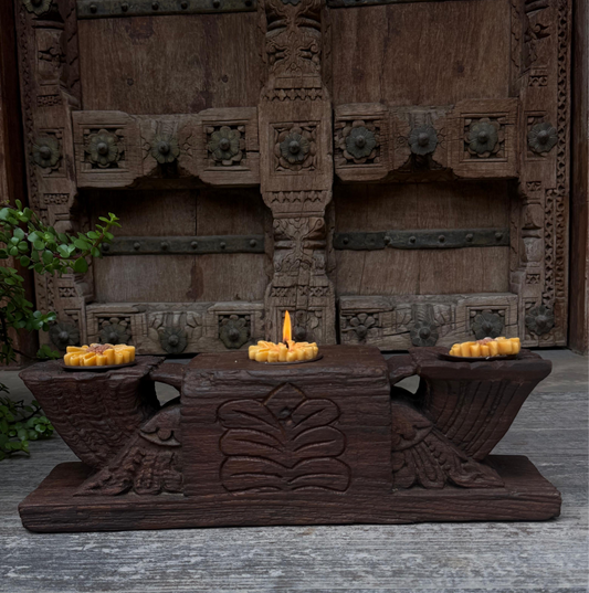 Old Hand Carved Bracket Candle Holder
