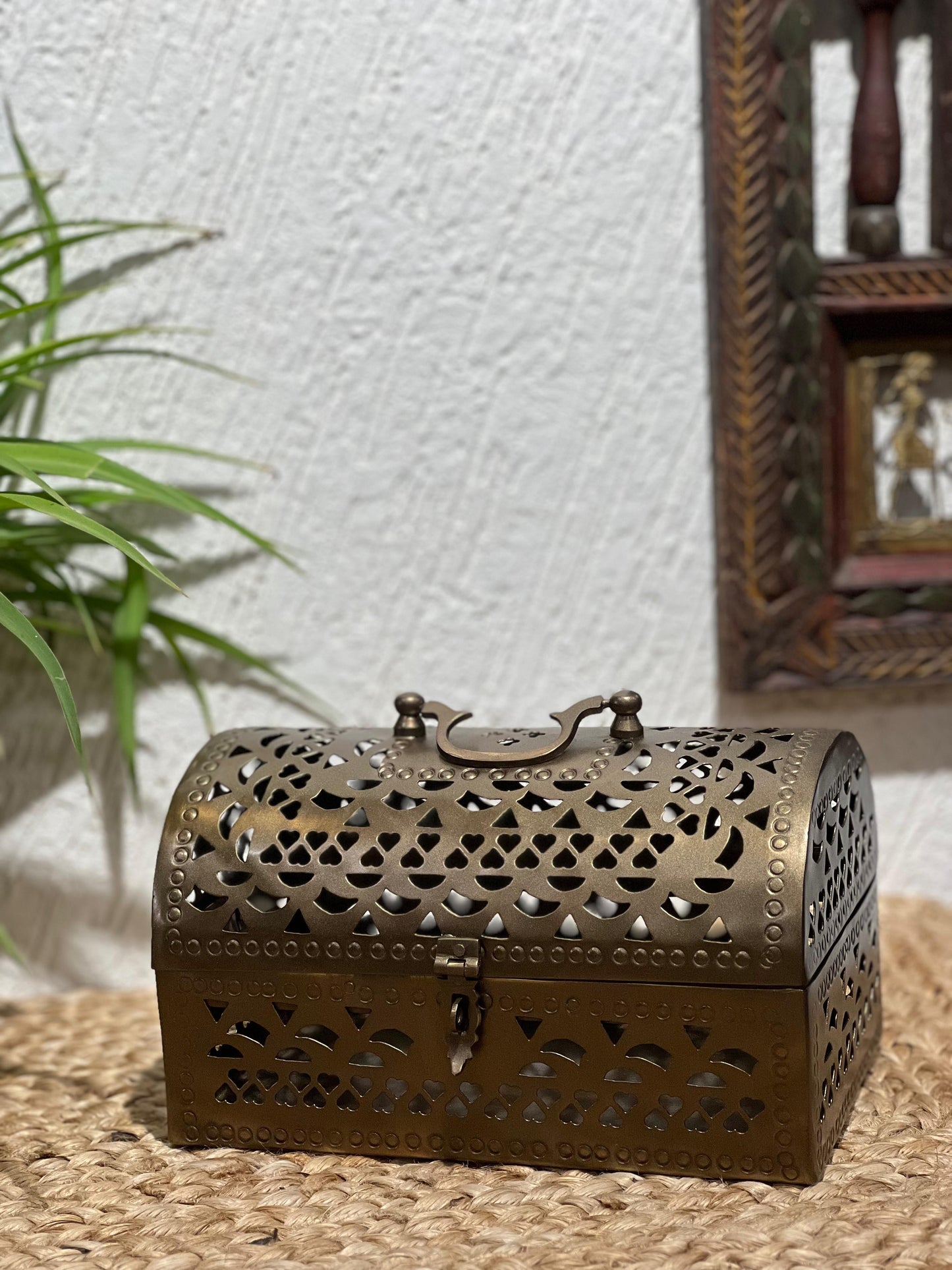 Vintage Brass Jali Box
