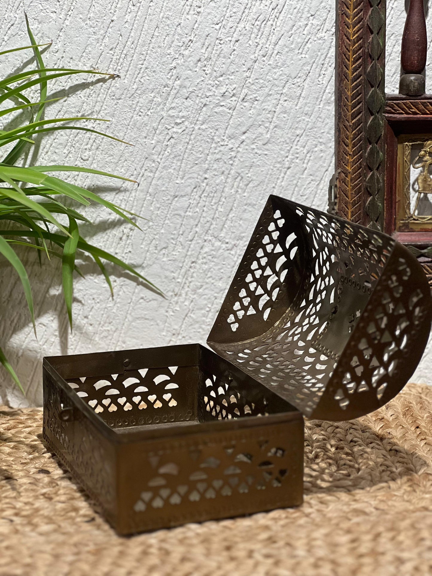 Vintage Brass Jali Box