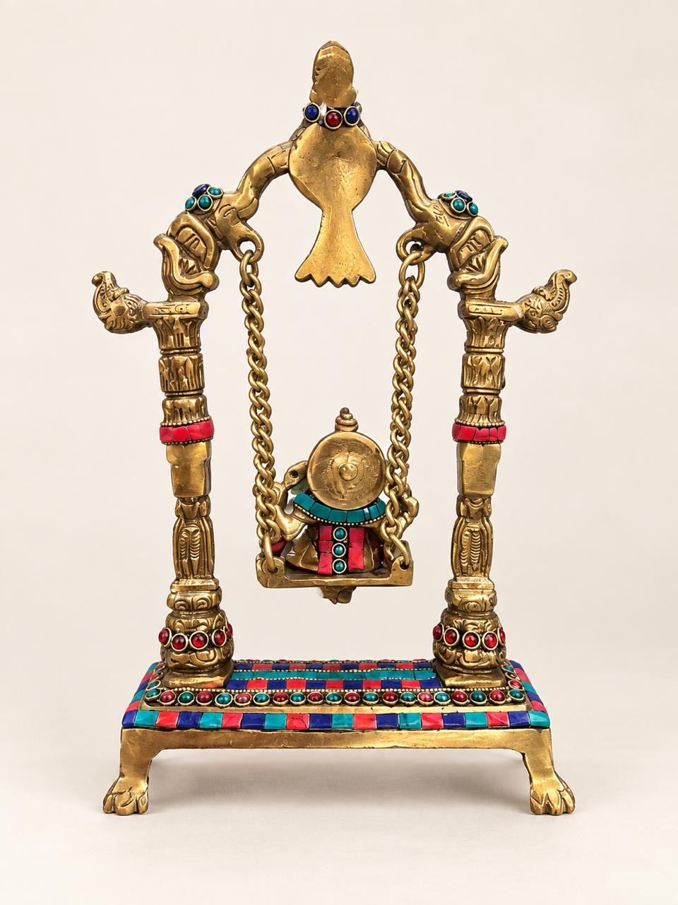 Brass Stone swing, Ganesha ￼