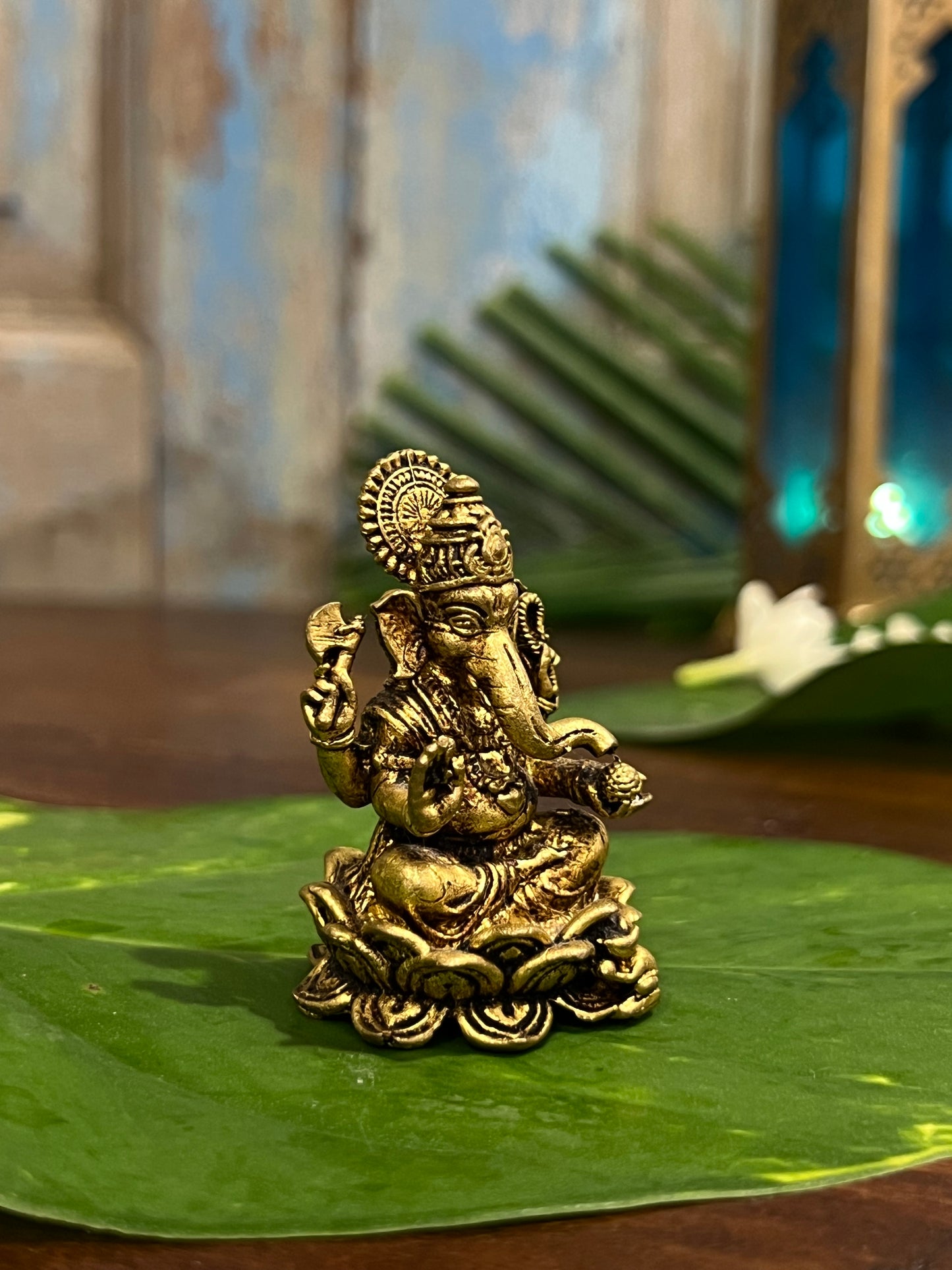 Brass Divine Sitting Ganesha