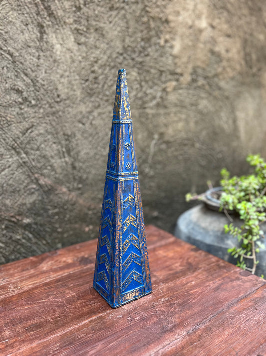 Blue Old wood Decorative pyramid