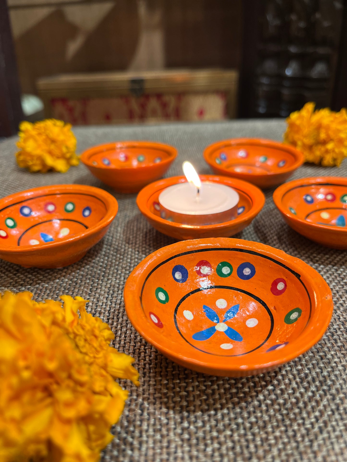 Terracotta Deep Diya Set of 6