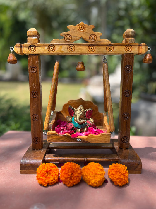 Wooden Hand-Carved Swing