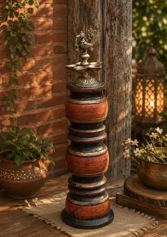Wood Lacare Brass Diya