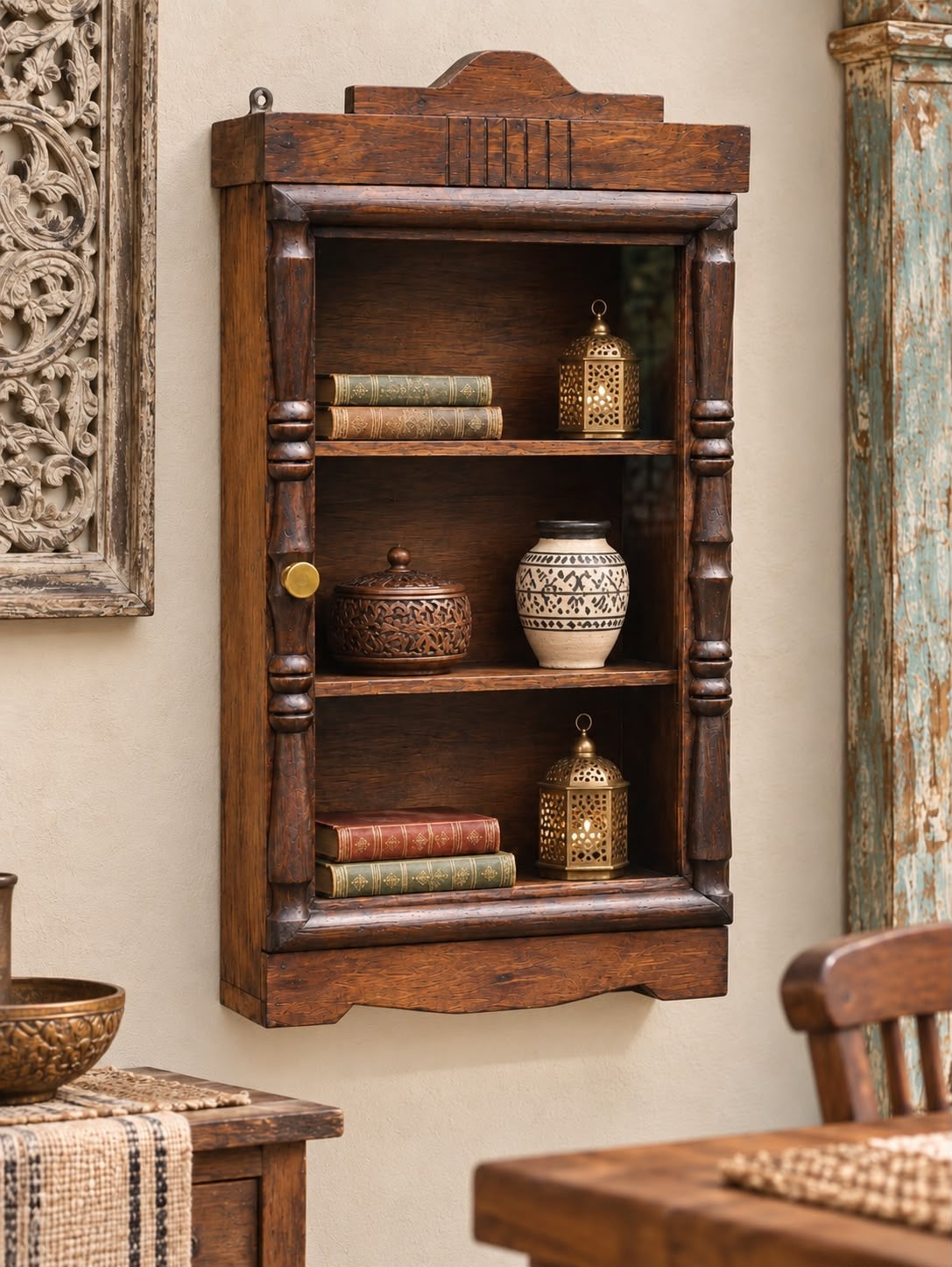 Vintage Glass Wall Cabinet￼