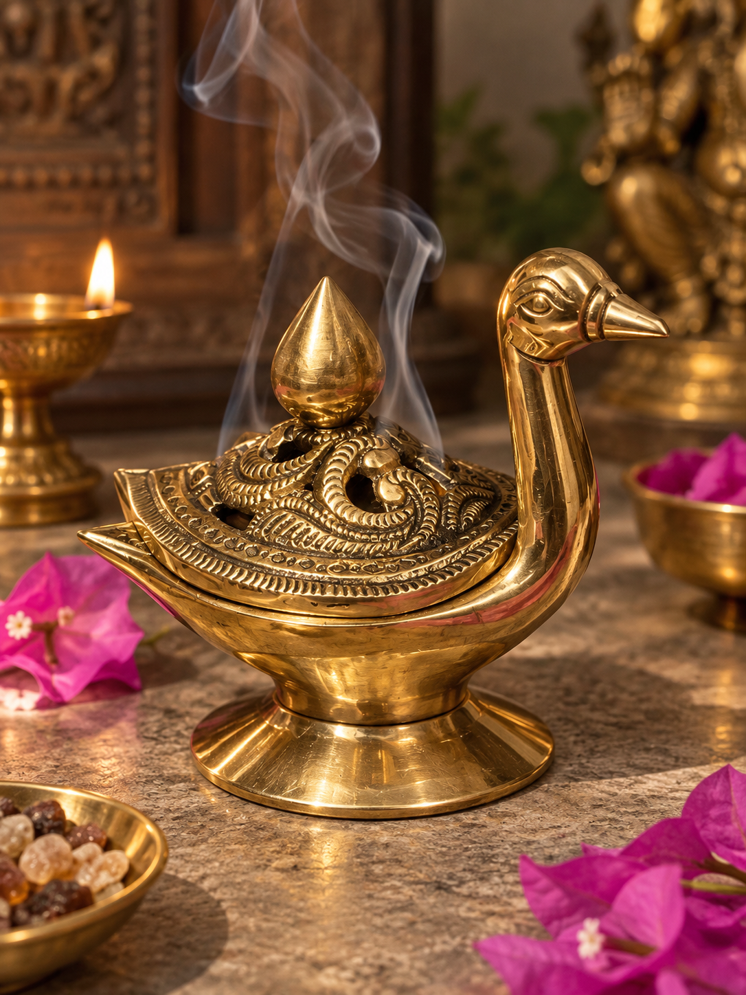 Brass Duck Dhoop Stand