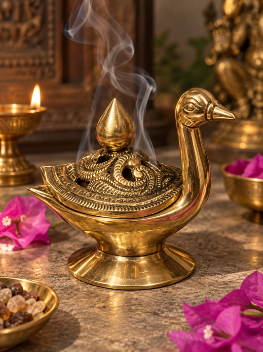 Brass Duck Dhoop Stand