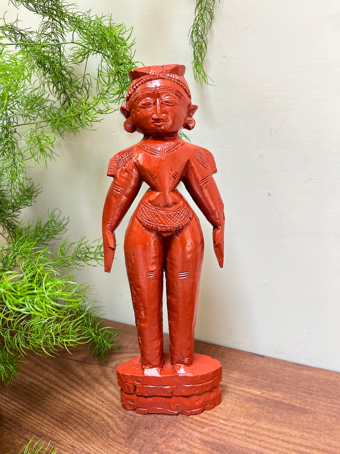 Old Orange Colour Marapachi Wood Figure