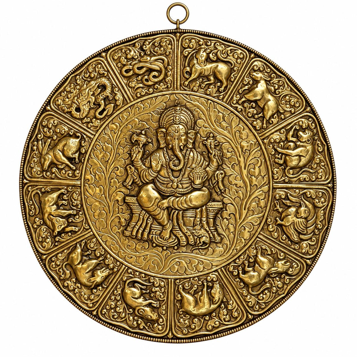 Brass Ganesha Mandala Wall Hanging