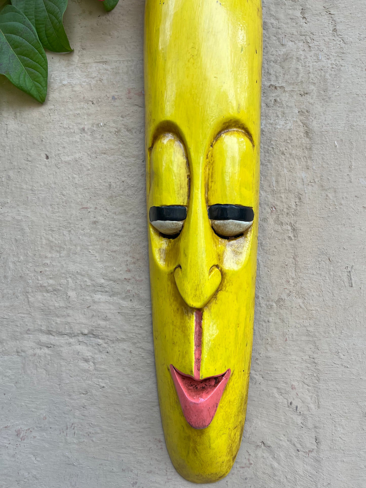 Hand Painted Yellow Long Mask