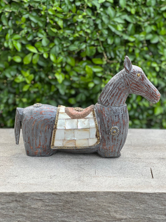 Wooden Horse With pearl