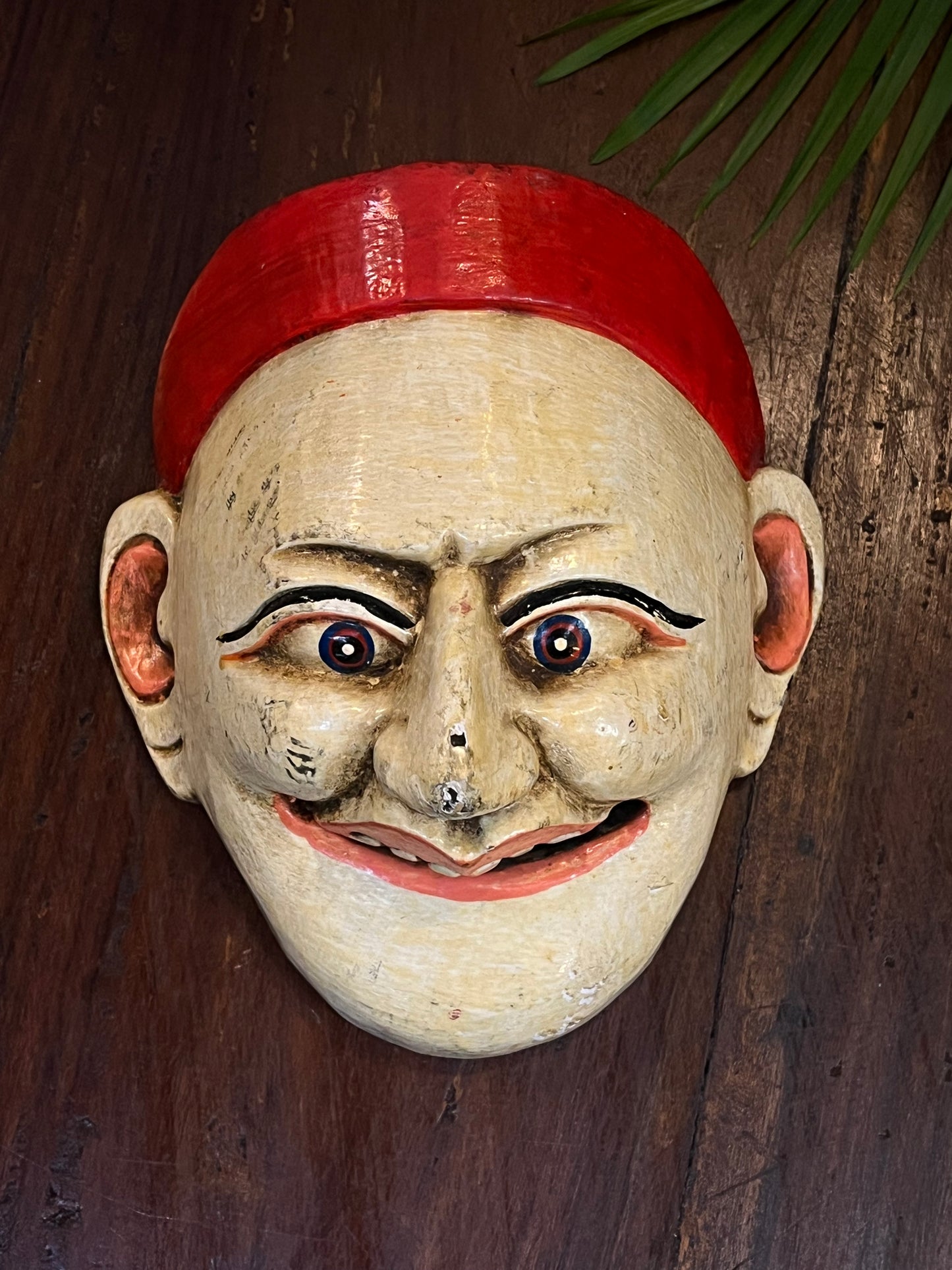 Wood Hand Painted Munim Mask